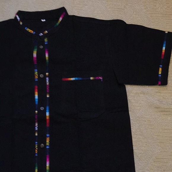 Black Authentic Mexican shirts size M-L - Picture 1 of 4